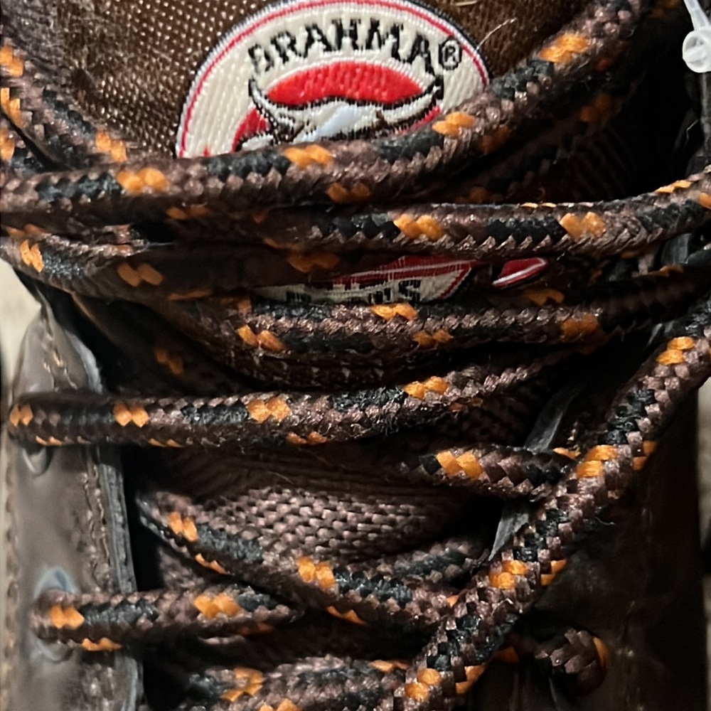 Like New!! Brahma Mens 6.5 Steel toe brown work boots - Picture 2 of 9